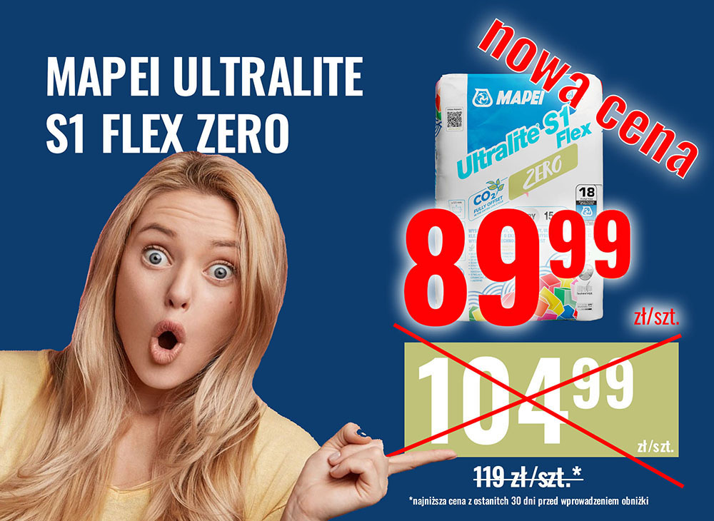 MAPEI ULTRALITE S1 FLEX ZERO klej szary elastyczny 15kg